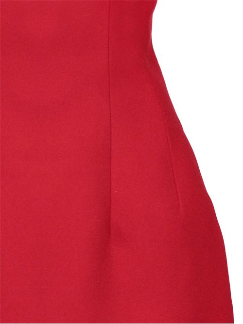 Abito in tessuto intrecciato rosso cremisi, collo a cuore, NEW ARRIVALS | NA01LN0300BCREPE RED